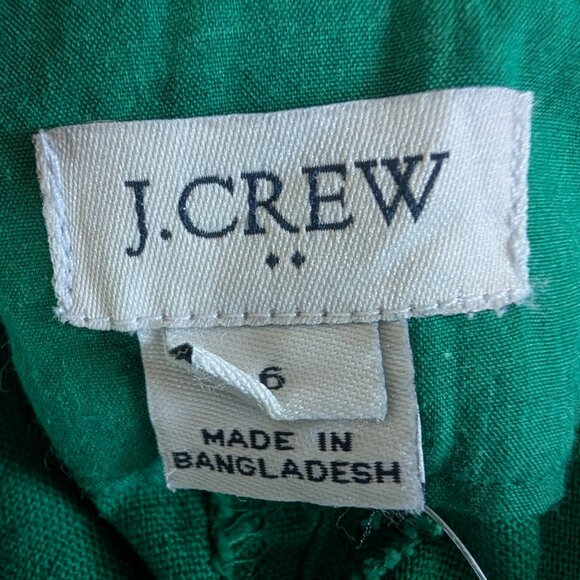 NWT J Crew Scallop Hem Linen Emerald Green Shorts Sz 6 - Picture 5 of 6